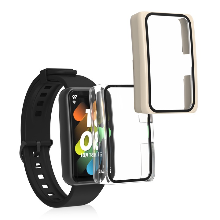 2 db Kwmobile Védőfólia Honor Band 7/Band 6, átlátszó/bézs, műanyag, 59317.04