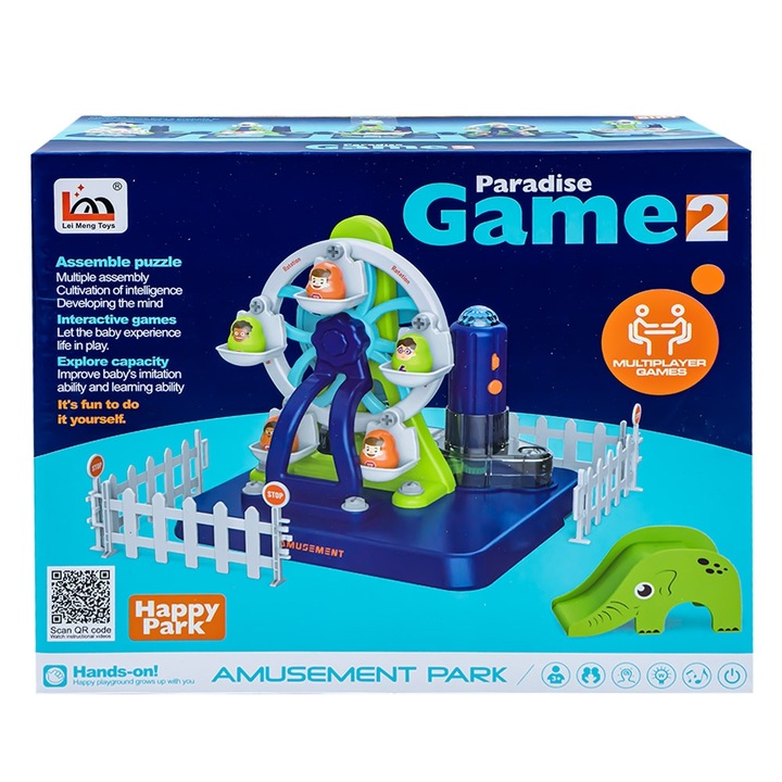 Joc constructii, Roata carnaval, 51 piese, 26x24.2x25.5 cm, Daemi