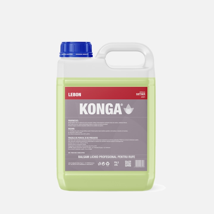 Balsam de rufe Konga Profesional, Parfumat Flori de Primavara, 5L, 200 spalari