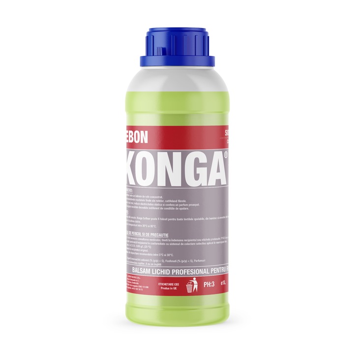 Konga professzionális mosodai kondicionáló Spring Flowers - koncentrált viszkózus formula, intenzív tavaszi virágok illat, 1 l, 40 mosás, puhítja a szöveteket és hosszan tartó illatot hagy maga után