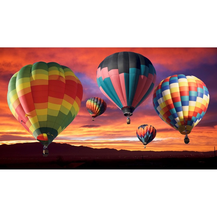 Vászonfestés, Hőlégballonok, 40x30 cm