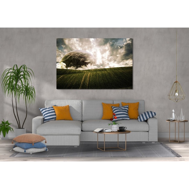 Tablou Canvas, Camp Cu Iarba Verde 25, 90x50 cm