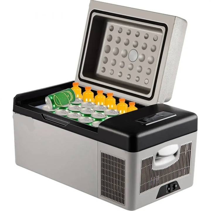 Хладилник за кола, преносим, 24V, управление с приложение, 20L, сив