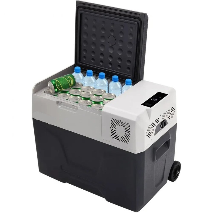 Хладилник за кола, Преносим, 24V, Цифров панел, 40L, Сив