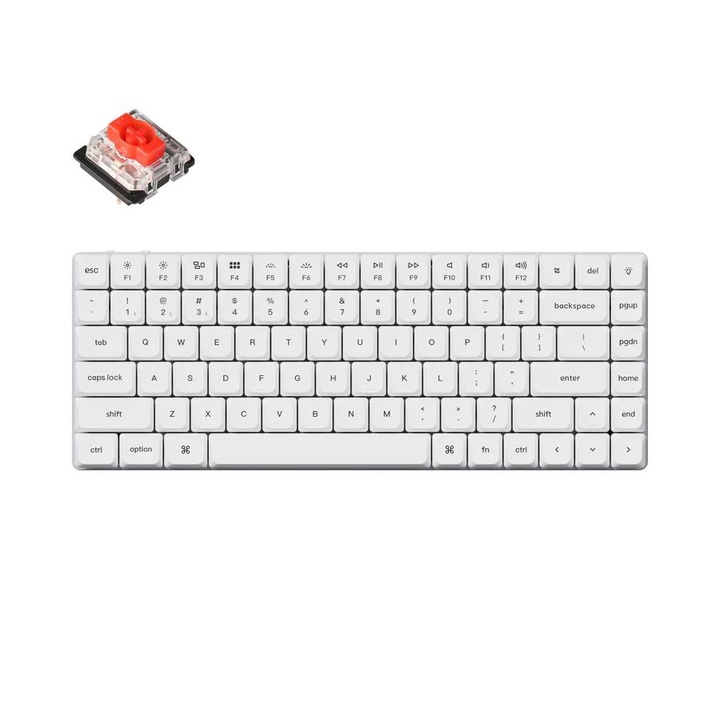 Клавиатура Геймърска механична клавиатура Keychron K3 Pro White QMK/VIA - HS, Red Switch K3P-Q1