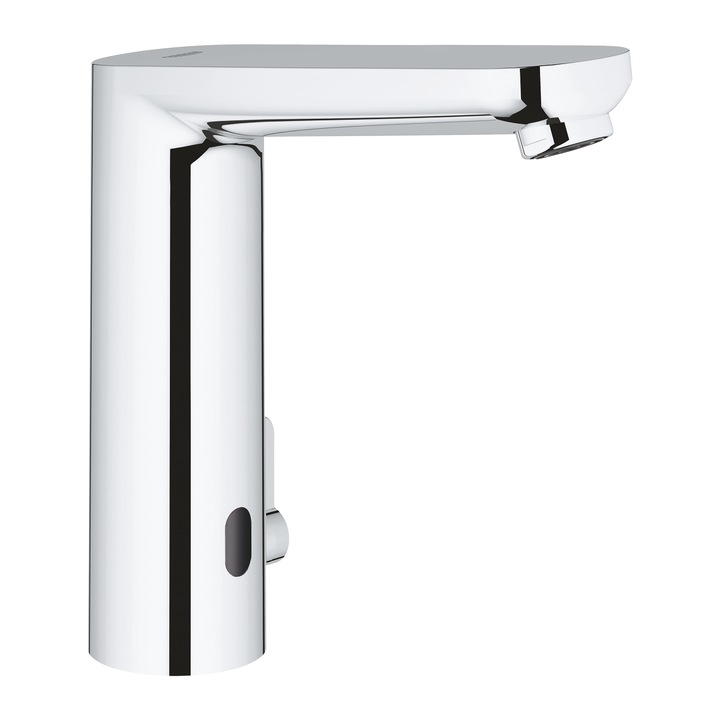 Смесител Grohe Eurosmart Cosmopolitan E, Стоящ, За умивалник, Инфрачервен сензор, Регулируем ограничител на температурата, L-Размер, 174x170 мм, Хром
