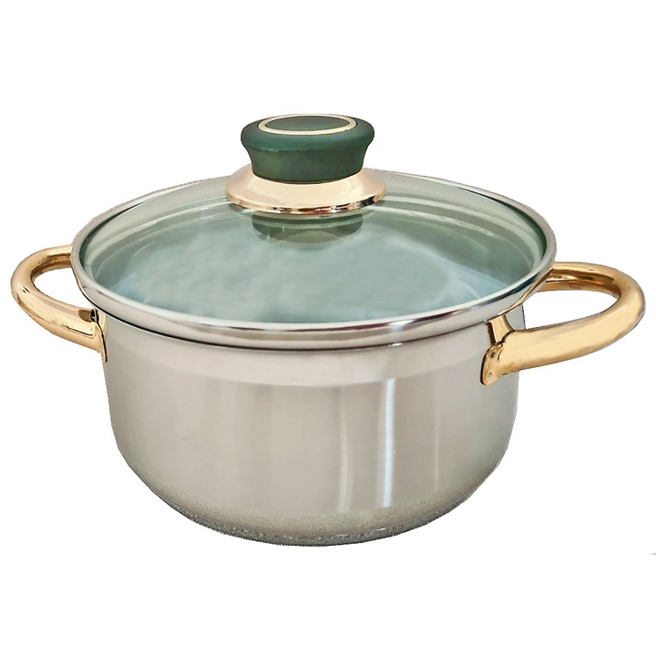 Тенджера с капак SmartDecor 36145, Хром-никел 18/10, 1200 ml