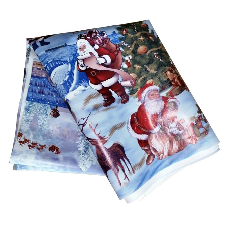 Fata de masa tip musama ND, 2x1.4 m, model CR1, rosu-albastru