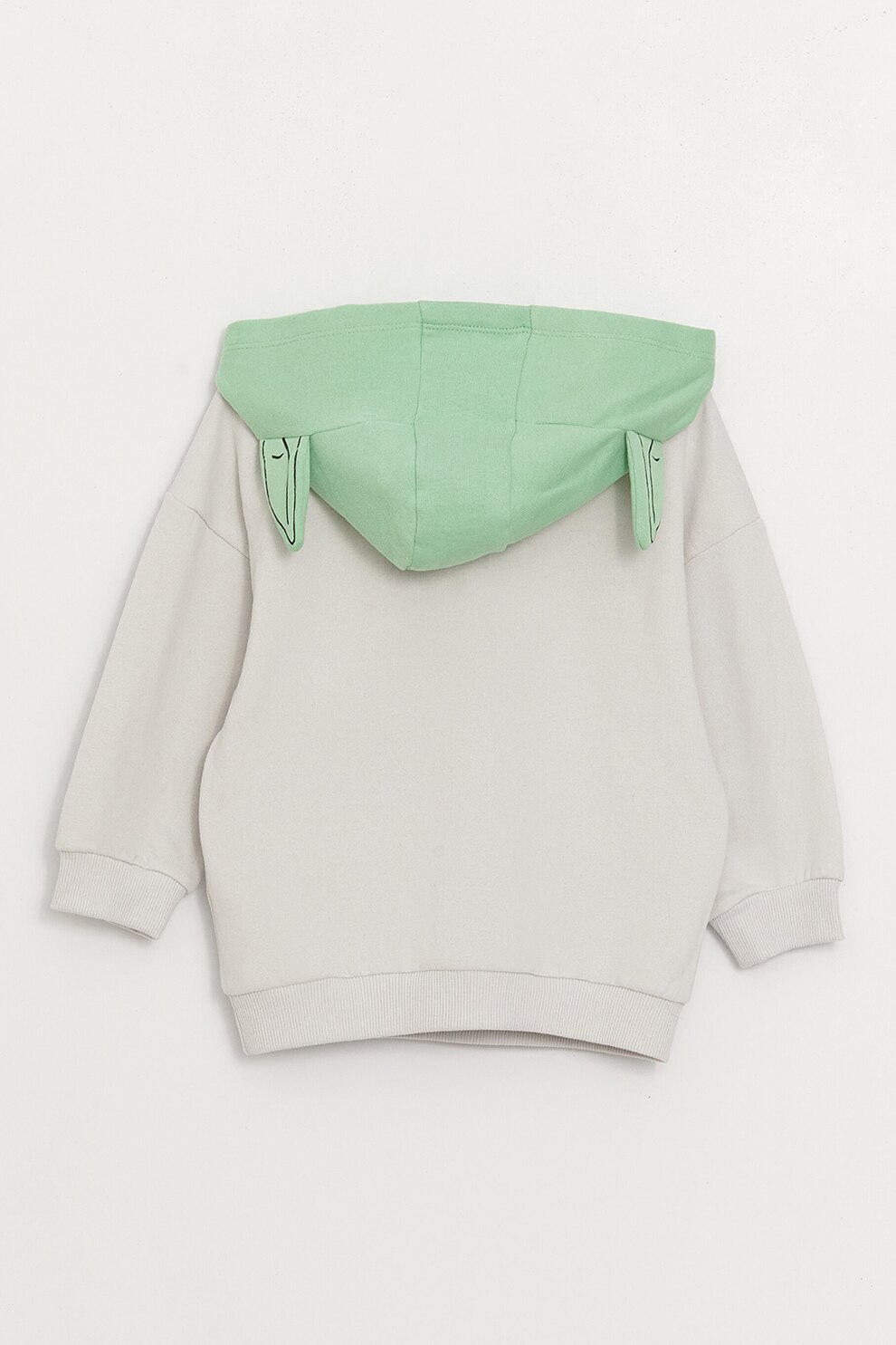 LC WAIKIKI, Hanorac cu model si buzunar kangaroo, Verde, Gri