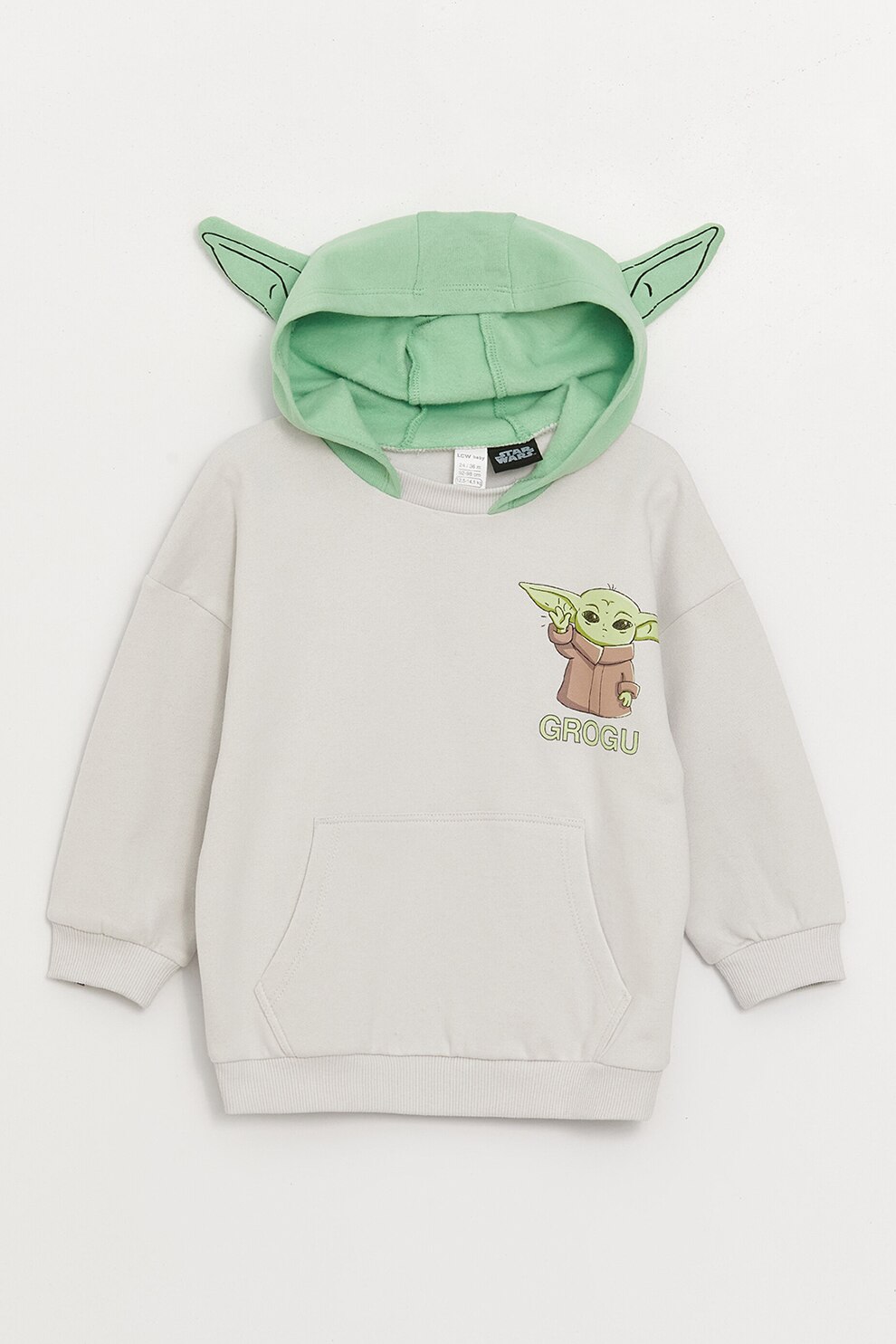 ゆゆゆ LC WAIKIKI, Hanorac cu model si buzunar kangaroo, Verde, Gri