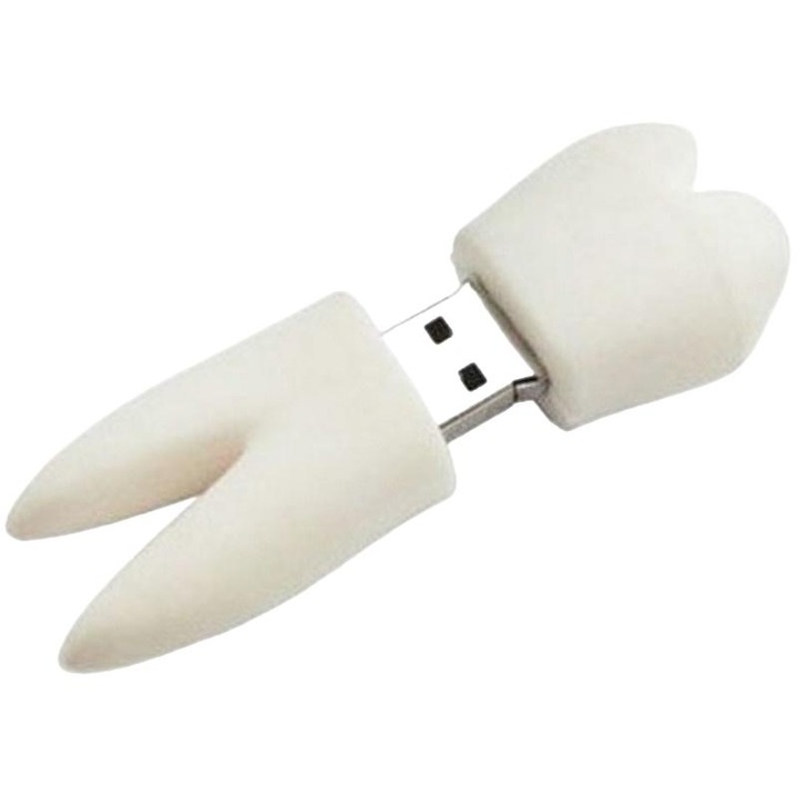 Memorie USB, Maido, Model Dinte, 128 GB, USB 2.0, Alb