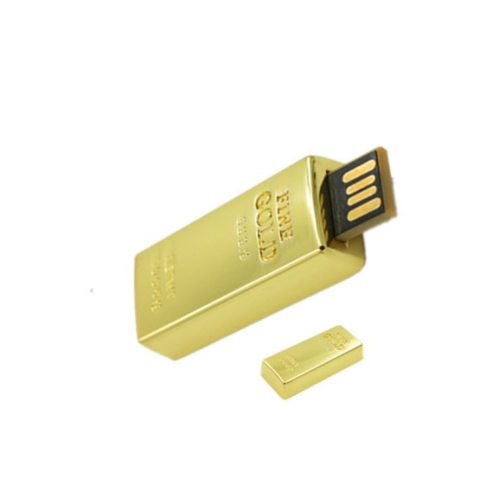 USB памет, Maido, Златен слитък, 8 GB, USB 2.0, Златист