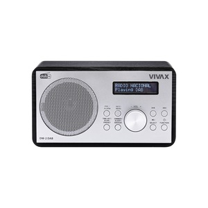 Radio cu ceas Vivax DW-2 DAB, 5W, FM, DAB+, Bluetooth, afisaj LED, 30 posturi presetate, carcasa lemn, negru