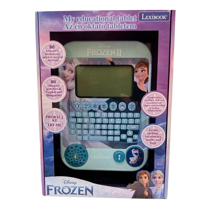 Tableta educational, Frozen 2, in limba maghiara si engleza, 80 de activitati, 3+