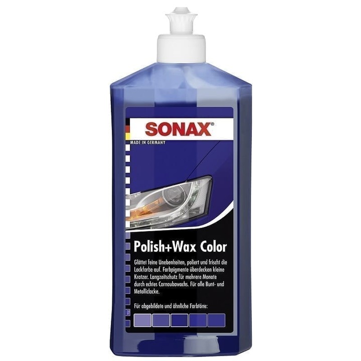 Set 2 x Polish cu Ceara pentru Culoarea Albastra, Polish&Wax Nanopro, 250 ml, Sonax
