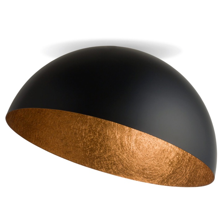 Lustra tip plafoniera SFERA, diametru 50 cm, design UrbanIN pentru interior, E27, negru/cupru