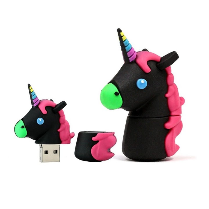 USB Memória, Maido, Fekete egyszarvú, 128 GB, USB 2.0, Fekete