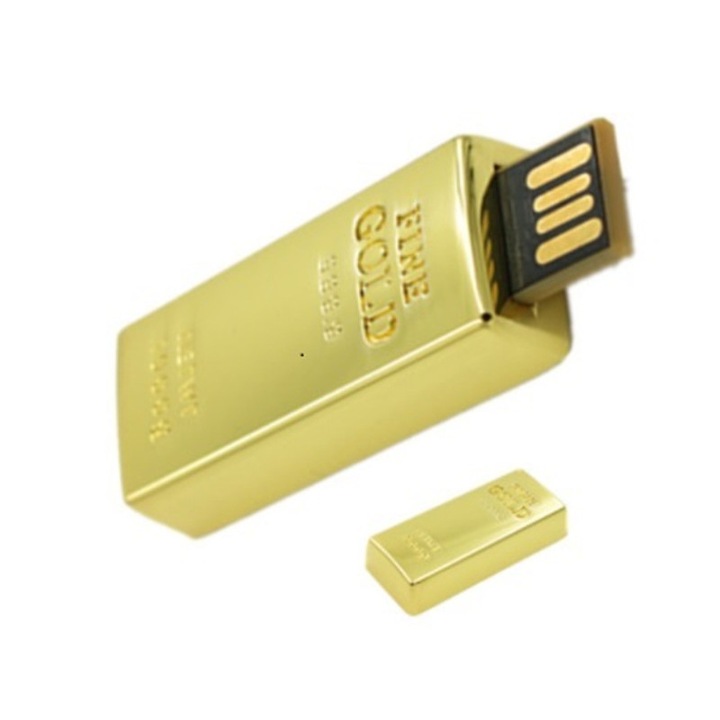 USB памет, Maido, Златен слитък, 16 GB, USB 2.0, Златист