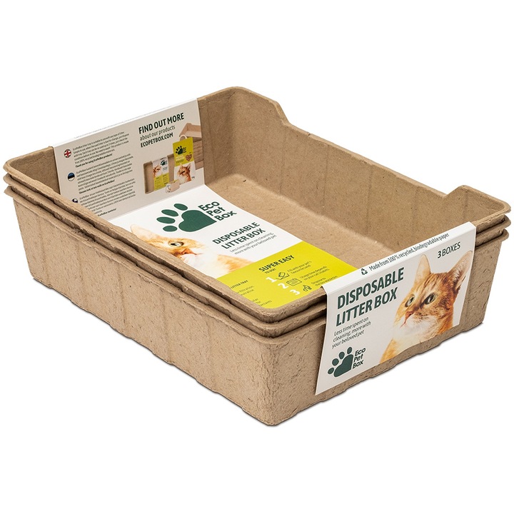 Eco Pet Box alomtálca készlet, biológiailag lebomló, 3 db