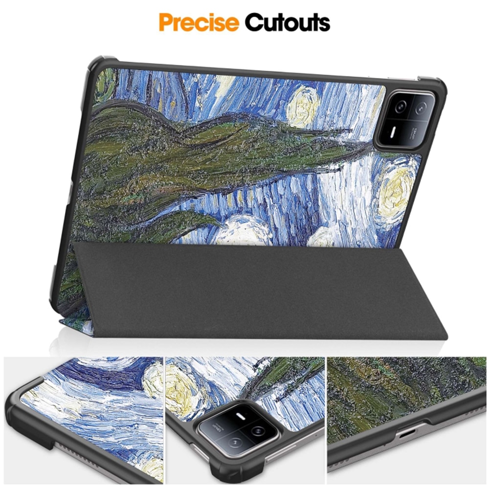 Husa pentru Xiaomi Pad 6, Pad 6 Pro trifold Slim UltraLight, functie sleep/wake-up, Aiyando, starry night