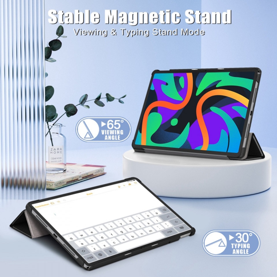Husa tableta pentru Lenovo Tab M11 cu suport Multi-Unghi si functie Sleep/Wake, SKYDDAR FoldVision - Negru