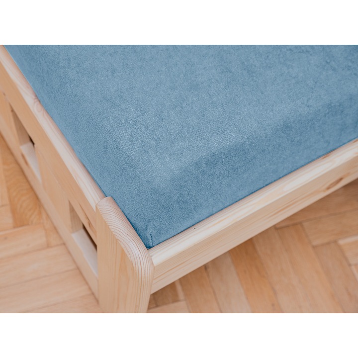 Cearsaf Frotir pentru patut cu elastic albastru deschis 70x140 cm