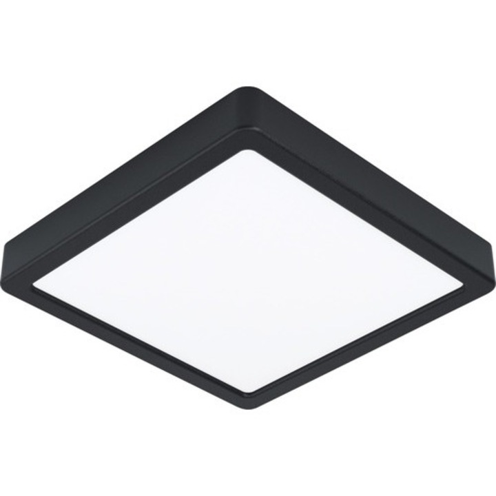 Panou Cu Led Integrat Fueva5 16, 5w 1800 Lumeni 21x21 Cm, Montaj Aplicat, Lumina Calda, Negru