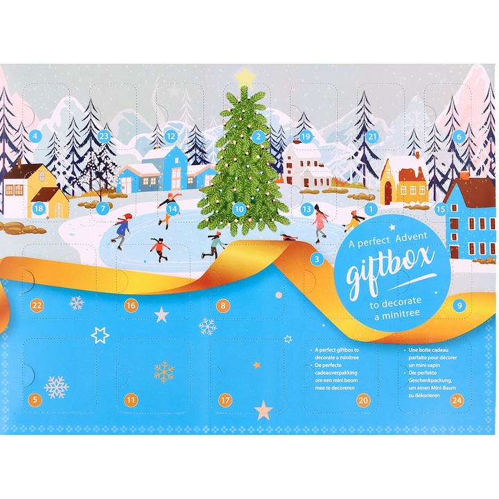 Calendar de Advent cu globulete de Craciun 3cm