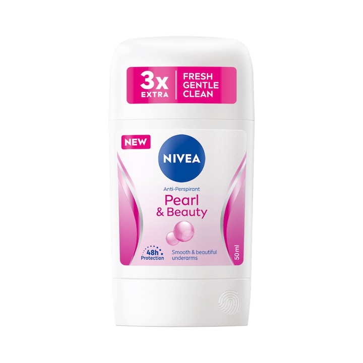 Set 3 x Deodorant Stick pentru Femei, Nivea Pearl&Beauty, 50 ml
