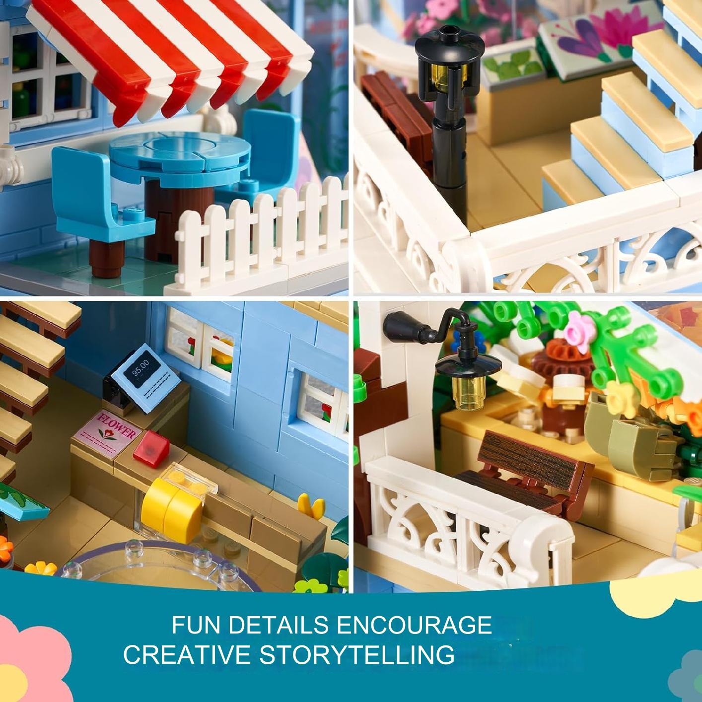 Lego Multicolore Set de constructie, URGEAR Friends Flower Shop, 2051 piese tip lego ...