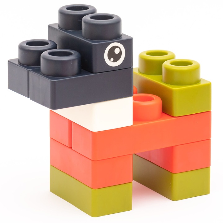 Set Blocuri Soft, Xinbida, S-A025, Set 128 Piese, Multicolor