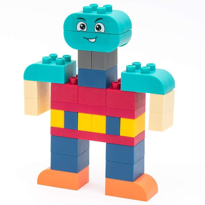 Set Blocuri Soft, Happy Hippo, 33008, Set 128 Piese