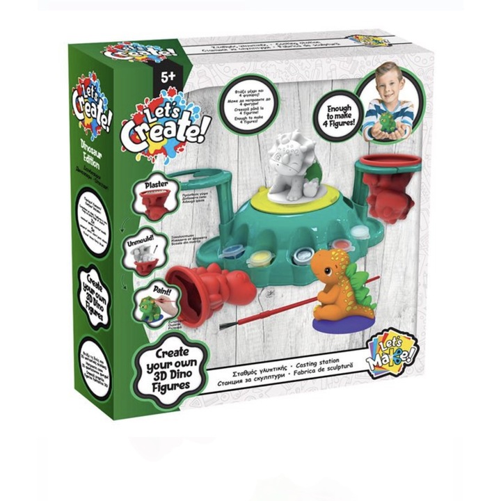 Set creativ " Fabrica de sculptura" cu Ipsos Dinozaur