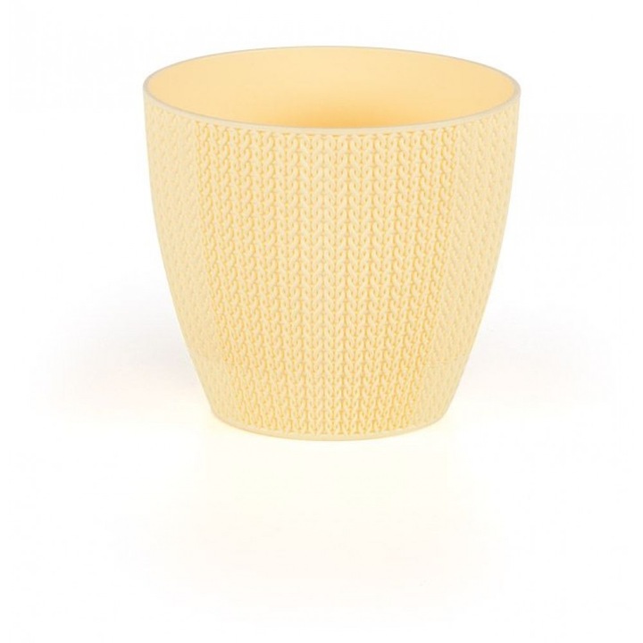 Ghiveci flori Sumela 14xh12cm, 1400ml, galben