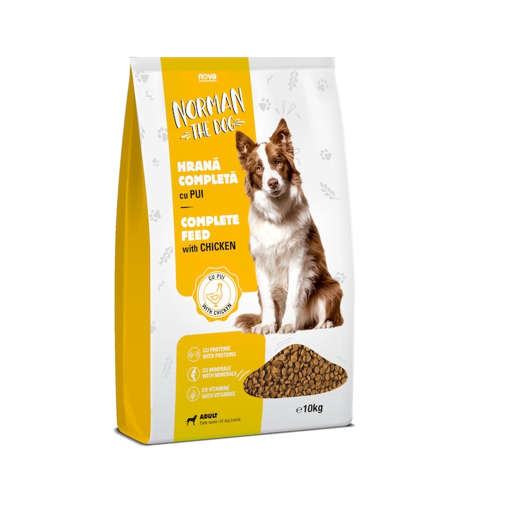 Hrana uscata pentru caini, Norman the dog, cu pui, 10 kg