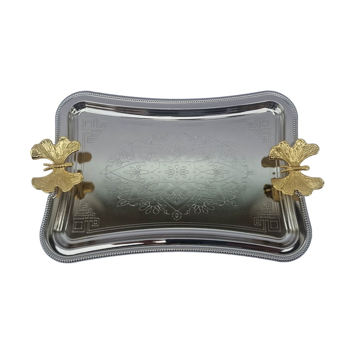 Tavita cu ornament stil turcesc din zamac, I17.5xl25xh1.5 cm, EHA - Argintiu