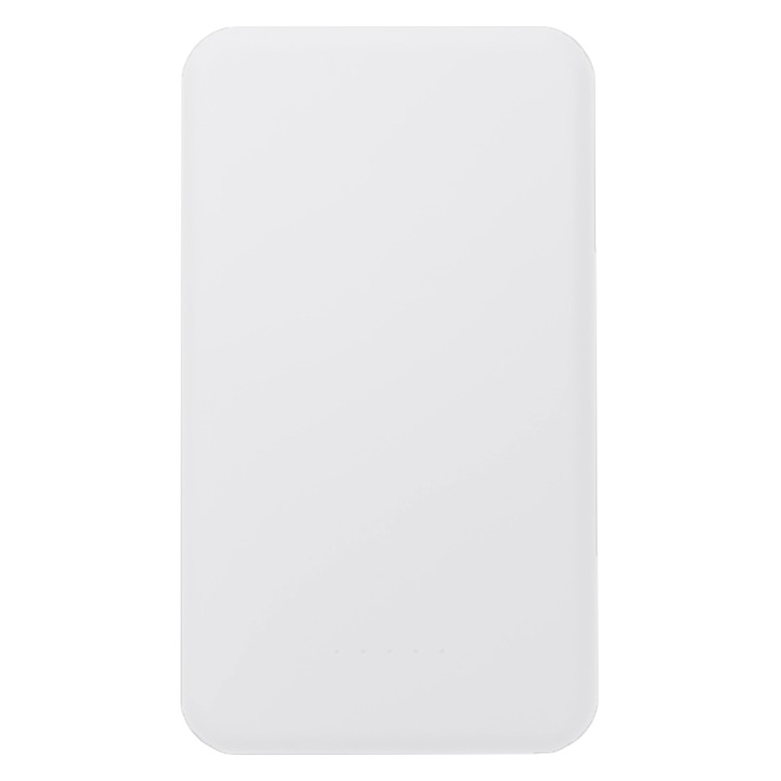 Powerbank тип MagSafe, QuickBox Plus, съвместим с кабелно зареждане и зареждане MagSafe, 10000 mAh, безжичен, Qi съвместим, Type-C, USB-A към USB-C кабел включен, бял