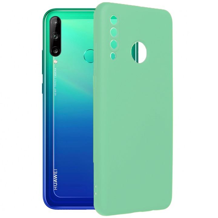 Защитен капак, кадифена вътрешност, съвместим с Huawei P40 Lite E, FONIX BloomShield, силикон, повдигнати ръбове, тънък, светло зелен