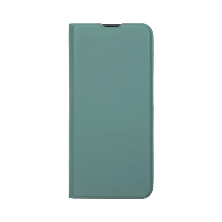 Samsung Galaxy A14 4G / A14 5G-vel kompatibilis könyves tok, Clever FlipBook, teljes lefedettség, mágneses záródású rendszer, zsebes rekesz, türkiz