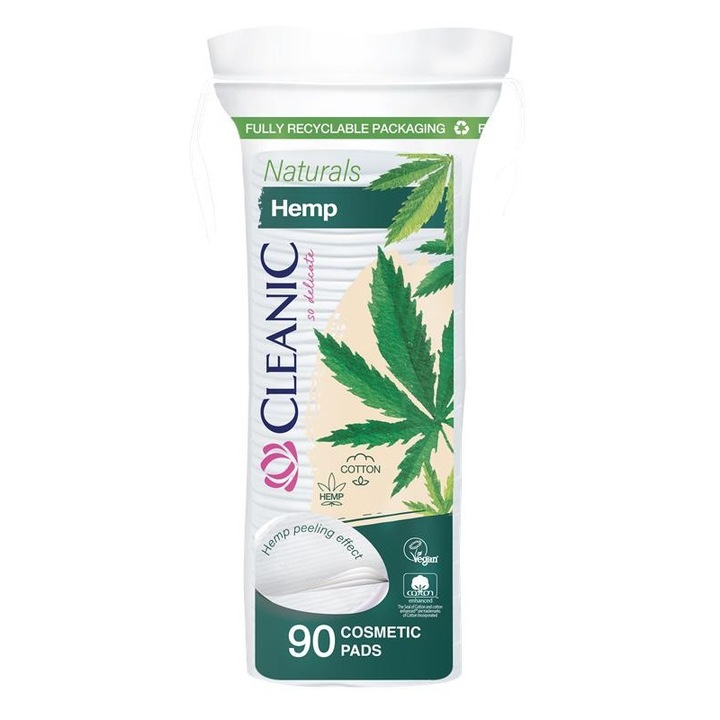 Козметични почистващи дискове Cleanic Naturals Hemp, 90 бр.