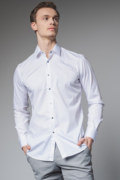 Karl Lagerfeld, Normál fazonú ing klasszikus gallérral, Fehér