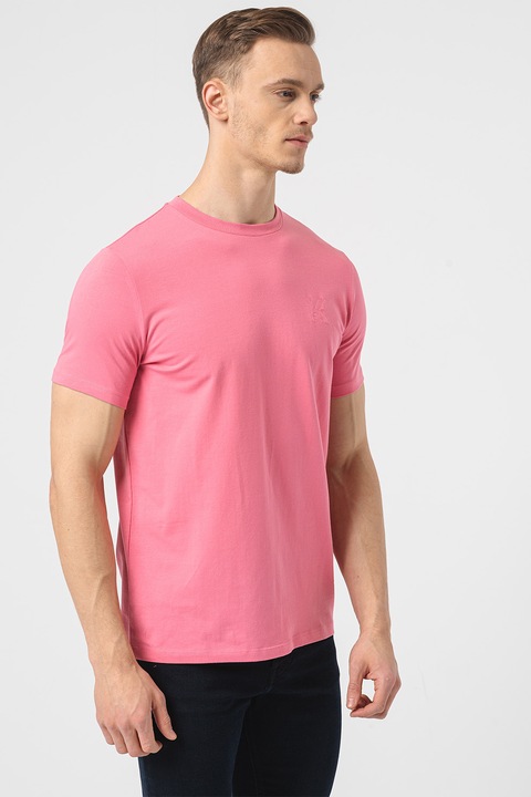 Karl Lagerfeld, Тениска с лого на гърдите, Розово
