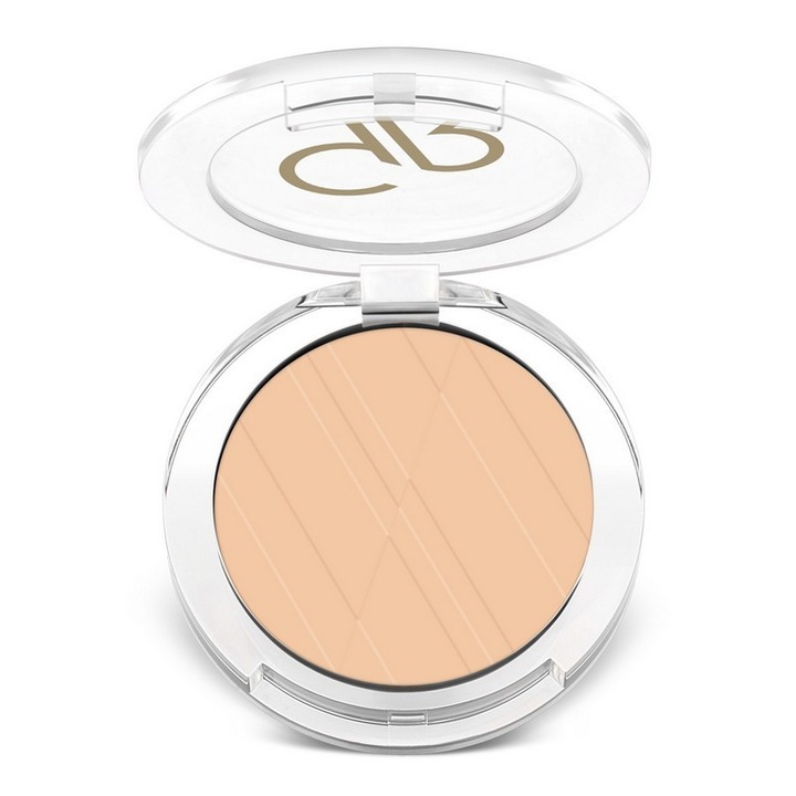 Pudra compacta Golden Rose, 12.7gr, nuanta 107 soft honey, protectie UV SPF15, fara parabeni