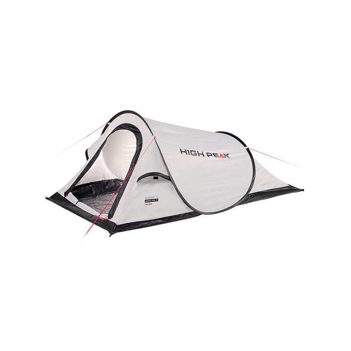 Cort camping High Peak Campo, 3 ventilatii permanente cu plasa de tantari, greutate 1.41 kg, Gri