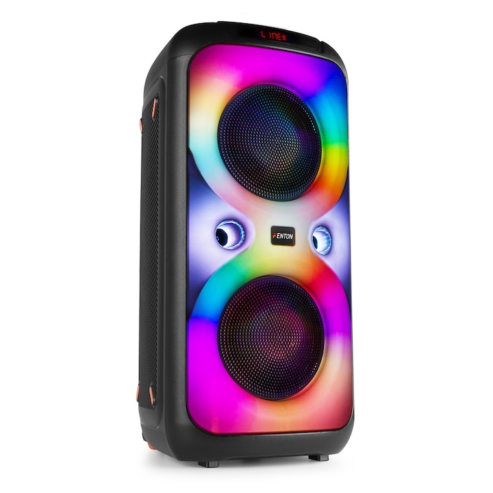 Boxa portabila cu LED si acumulator, 8”, 240W, Bluetooth/FM/USB/SD, Fenton BoomBox540