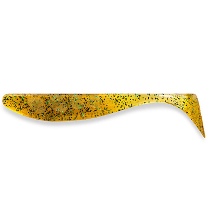 10 db-os szett FishUp Wizzle 5cm 036 Caramel Green and Black, süllő, tiszta vagy sósvízi horgászathoz