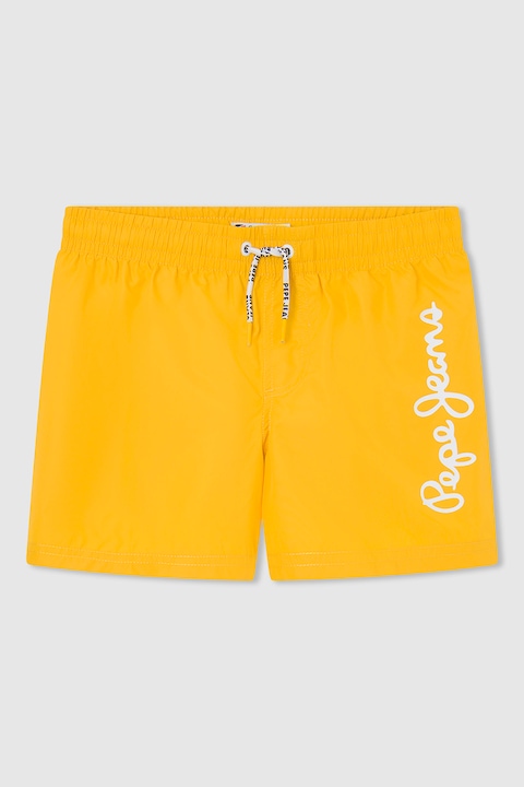 Pepe Jeans London, Плувни шорти с лого, Шафраново жълто