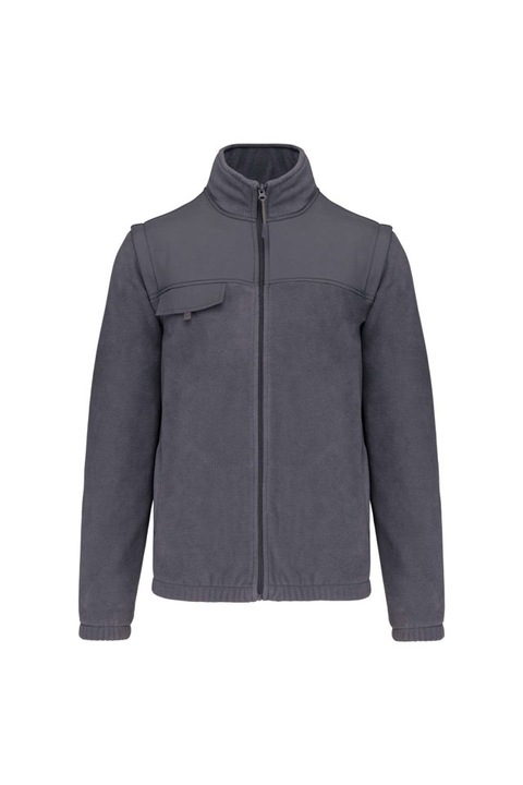 Яке, унисекс, полар със свалящи се ръкави, WK9105, Сиво кафяв