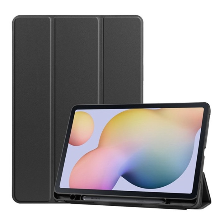 Tablet tok, kompatibilis, Samsung Galaxy Tab S8 LTE (SM-X706) / Galaxy Tab S8 WIFI (SM-X700) / Galaxy Tab S7 LTE 5G (SM-T876) Gigapack tok álló, bőr hatású (aktív flip, oldalra nyíló, trifold, asztali tartó, ceruza tartó) fekete, gigapack csomagolás
