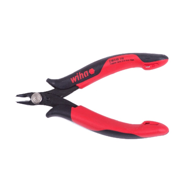 Ollós fogó, precíz oldalirányú mozgás, Electronic Fine hegy L6636, Fekete